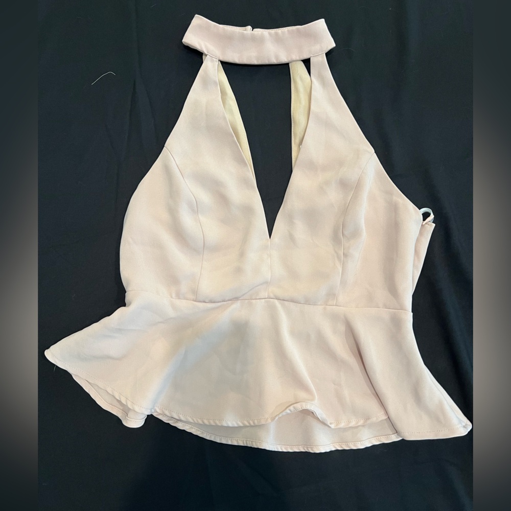 Forever 21 Cream Halter Blouse